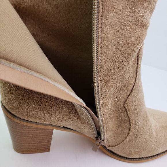 Olivia & Kate New York Bonita Womens Size 9.5 Brown 3.25" Heeled Western Boots - Picture 11 of 14